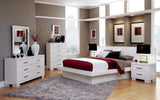Jessica White Platform With Rail Seating Bedroom Set - Ella Furniture