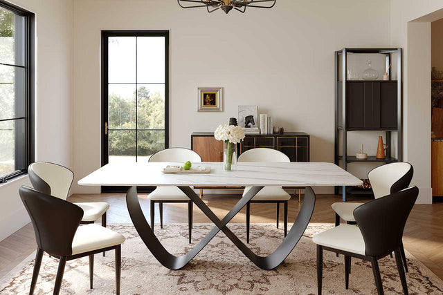 Jewel Table with sintered stone top, front angle