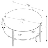 Smoke gray glass top with gold frame coffee table in living room