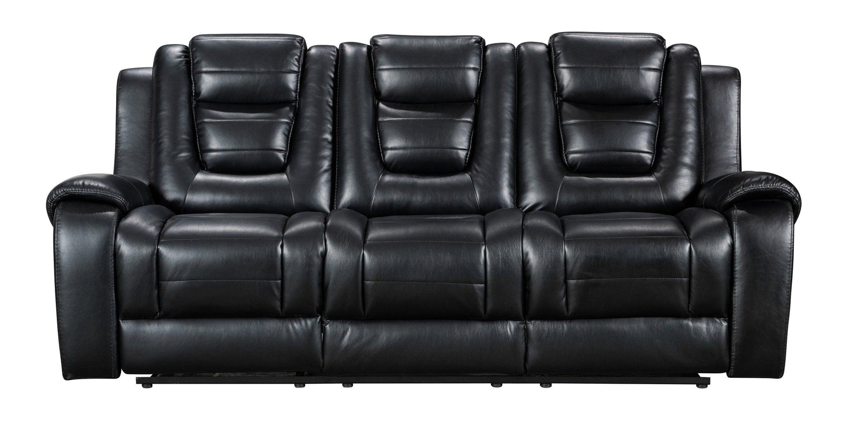 Living room setup with Jordan Black Reclining Set