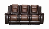 Jordan Brown Faux Leather 3-Piece Reclining Set full view