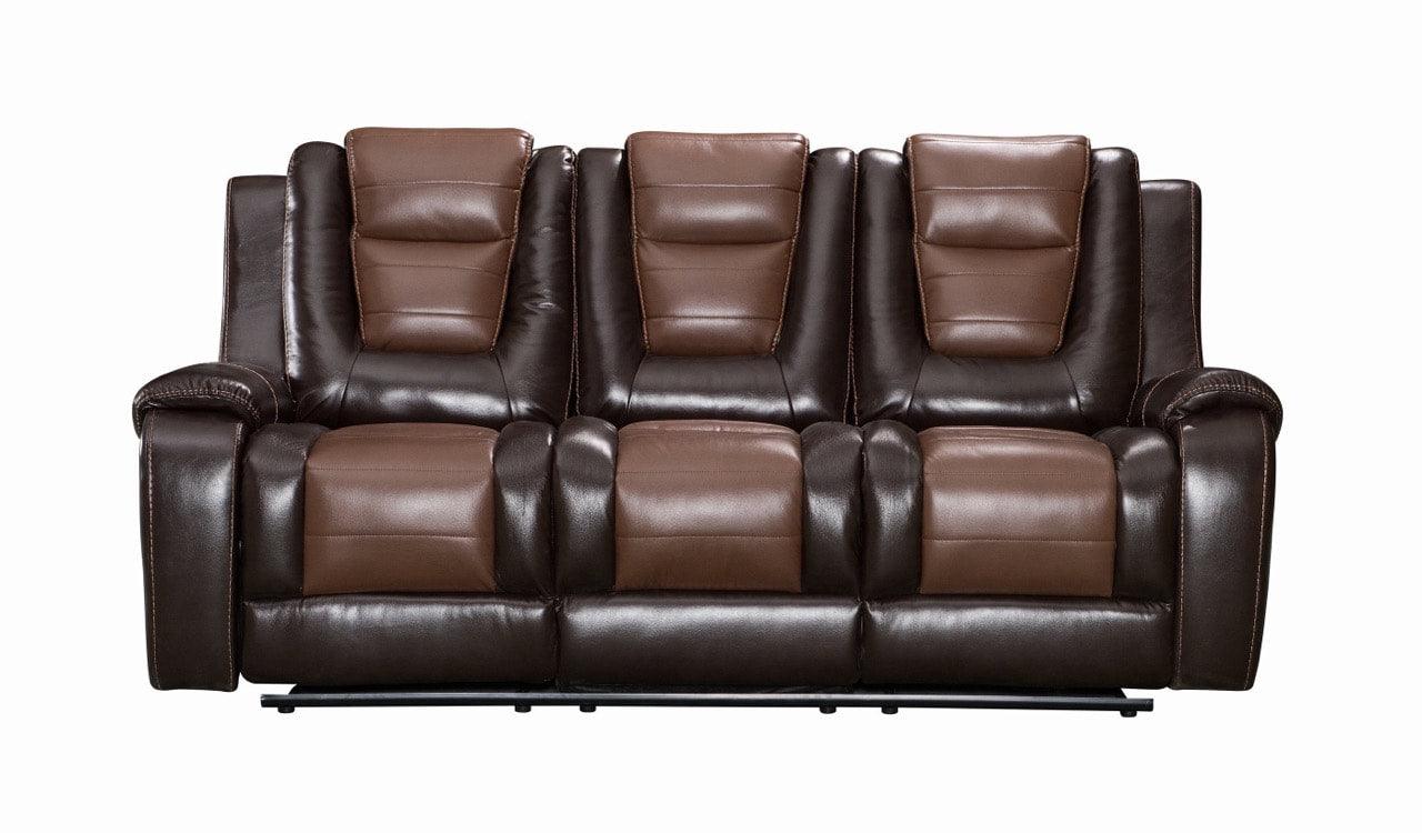 Jordan Brown Faux Leather 3-Piece Reclining Set full view