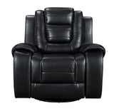 Jordan Black Reclining Sofa with drop-down table