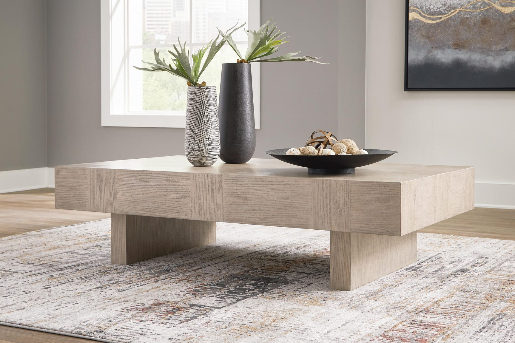 Jorlaina Light Grayish Brown Coffee Table from Decor Furniture