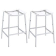 Jovani Acrylic Backless Bar Stool front view showing clear curved seat and chrome frame