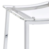 Top view of Jovani acrylic backless bar stool seat