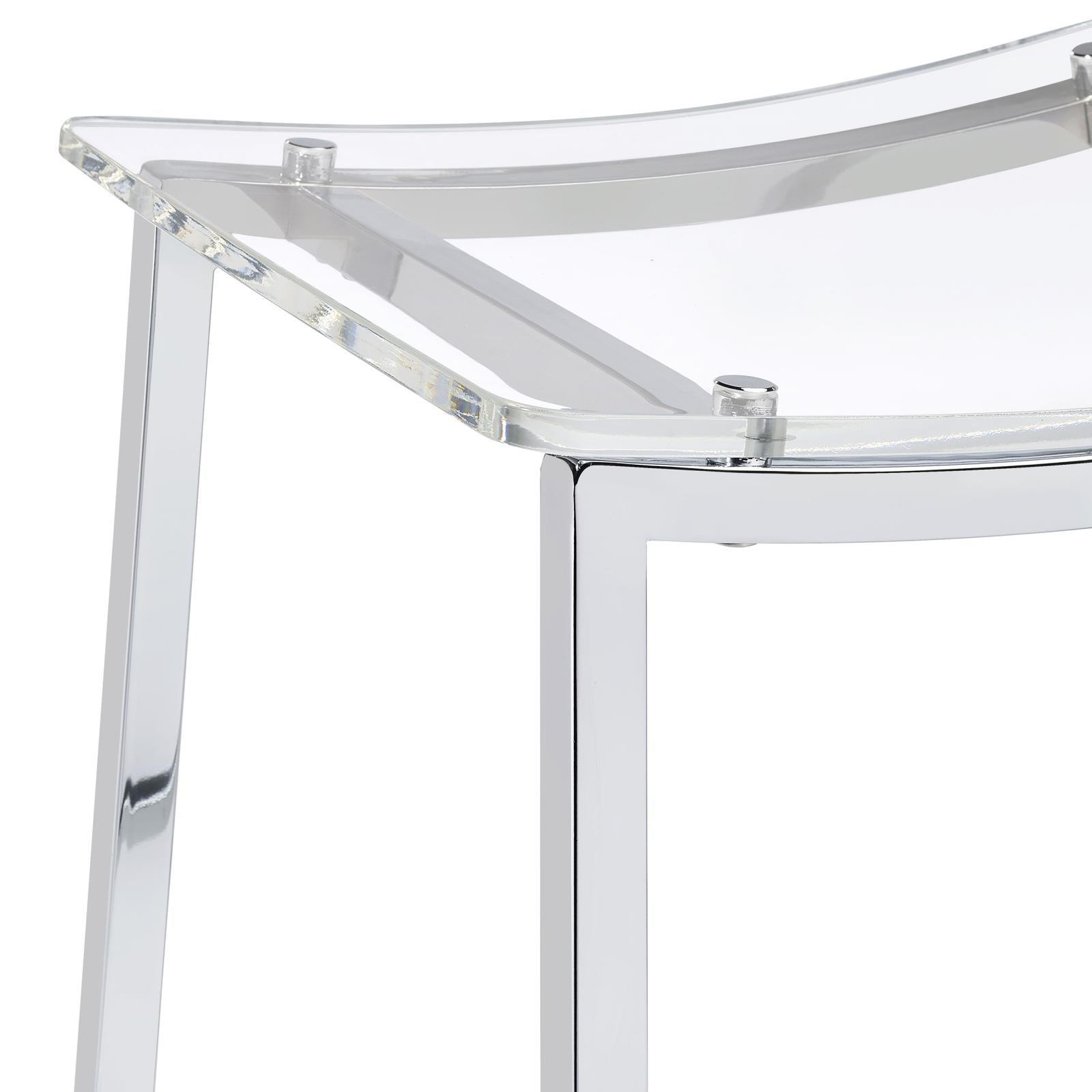 Top view of Jovani acrylic backless bar stool seat