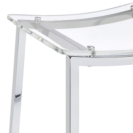 Top view of Jovani acrylic backless bar stool seat