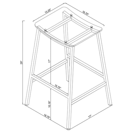 Jovani bar stool legs with plastic glides on floor
