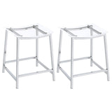 Jovani acrylic backless counter height bar stools clear and chrome set of 2 front view