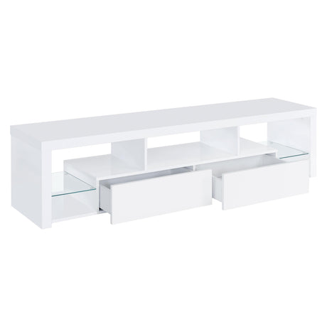 Jude entertainment center soft-close drawers detail