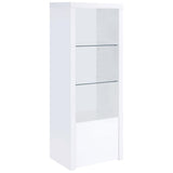 Jude 3-piece entertainment center with 71 inch TV stand white high gloss details on drawer hardware