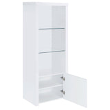 Jude 3-piece entertainment center with 71 inch TV stand white high gloss with open shelves