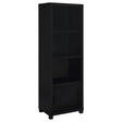 Jupiter 3-Shelf Media Tower Bookcase With Storage Cabinet Black 707756 - Ella Furniture