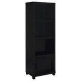 Jupiter 3-Shelf Media Tower Bookcase With Storage Cabinet Black 707756 - Ella Furniture