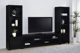 Jupiter 3-Shelf Media Tower Bookcase With Storage Cabinet Black 707756 - Ella Furniture