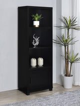 Jupiter 3-Shelf Media Tower Bookcase With Storage Cabinet Black 707756 - Ella Furniture