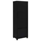 Jupiter 3-Shelf Media Tower Bookcase With Storage Cabinet Black 707756 - Ella Furniture