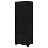 Jupiter 3-Shelf Media Tower Bookcase With Storage Cabinet Black 707756 - Ella Furniture