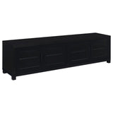 Jupiter 79 inch black 4-door TV stand media console front view