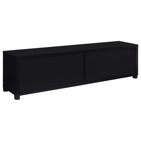 Jupiter media console showing glass door panels