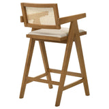 Kane bar stool showing sturdy A-frame legs and tapering armrests