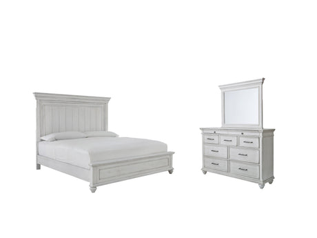 Side view of Kanwyn Whitewash Panel Bedroom Set bed