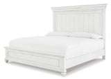 Kanwyn Whitewash Panel Bedroom Set front view showing panel bed