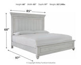 Bedroom layout featuring Kanwyn Whitewash Panel Bedroom Set
