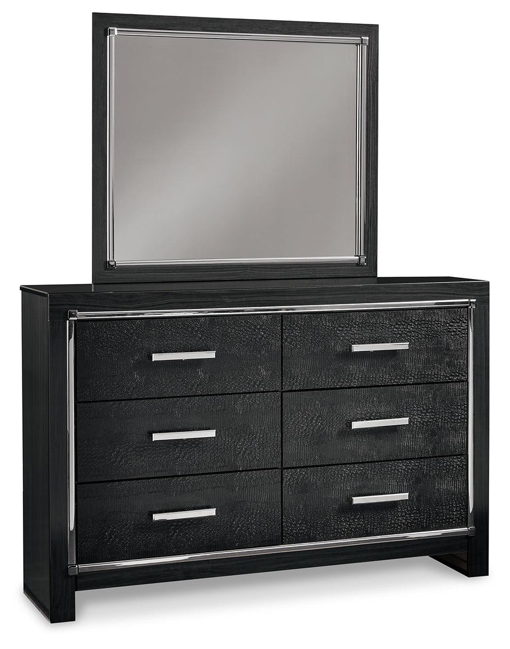 Kaydell Black Upholstered Panel Bedroom Set main front view