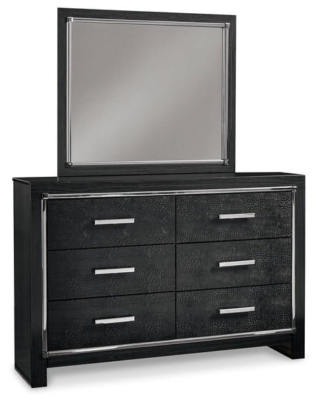 Kaydell Black Upholstered Panel Bedroom Set main front view