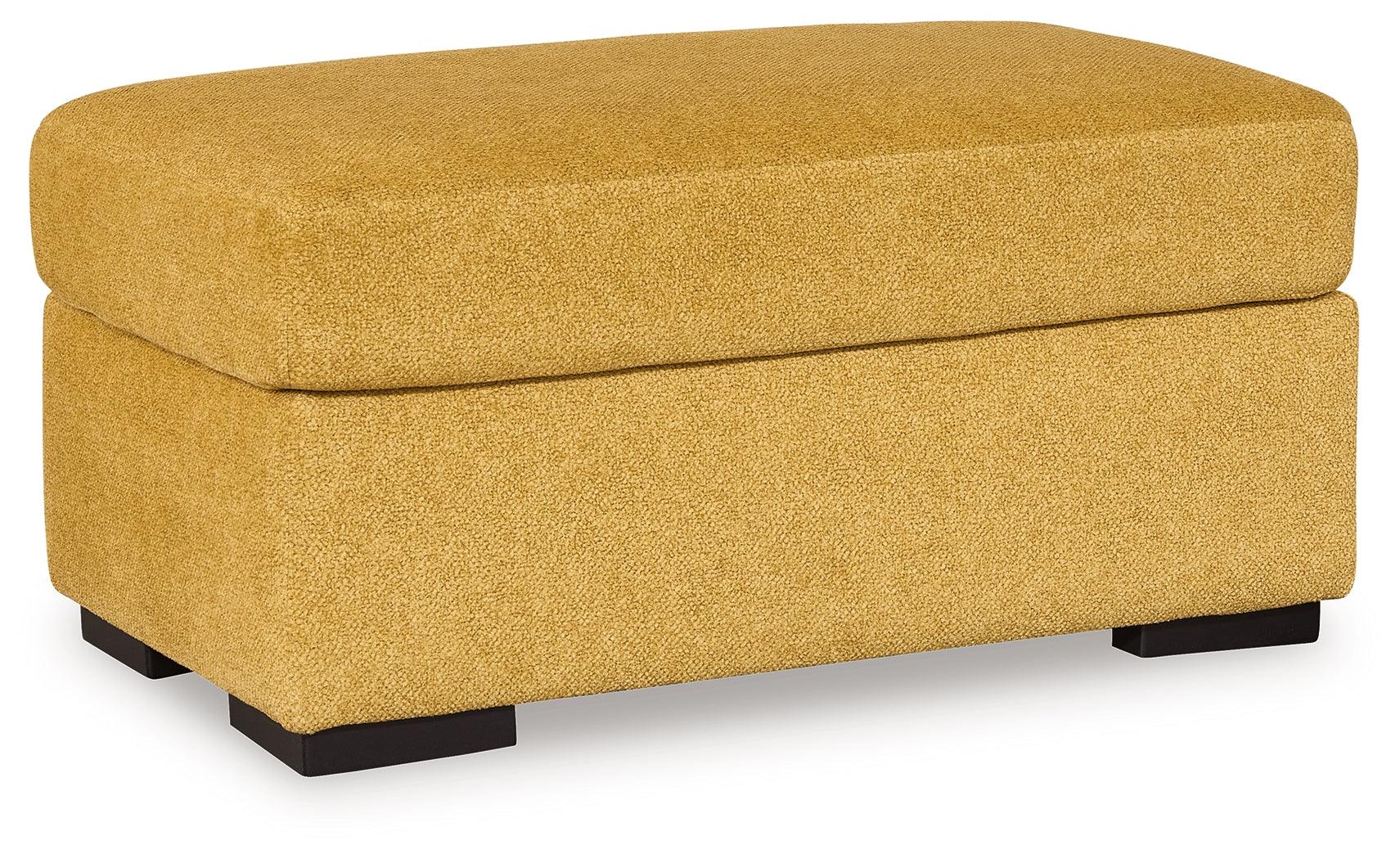 Keerwick Sunflower Chenille Ottoman side view