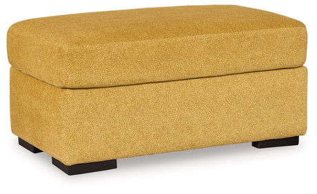 Keerwick Sunflower Chenille Ottoman side view