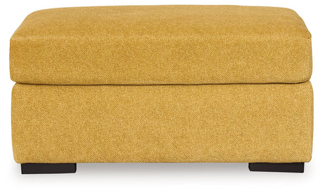 Keerwick Sunflower Chenille Ottoman close-up of chenille fabric
