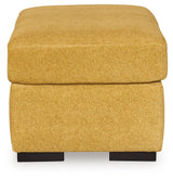 Keerwick Sunflower Chenille Ottoman top view showing cushion