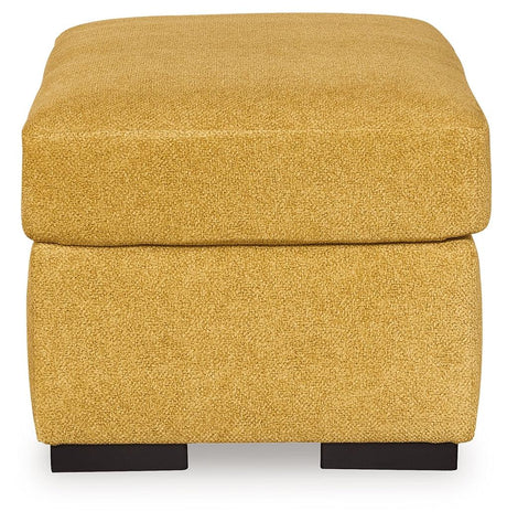 Keerwick Sunflower Chenille Ottoman top view showing cushion
