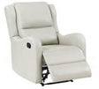Kelsey upholstered ivory recliner chair with English arm, angled view