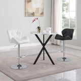 Side angle of Kenzo silver and sandy black metal bar table