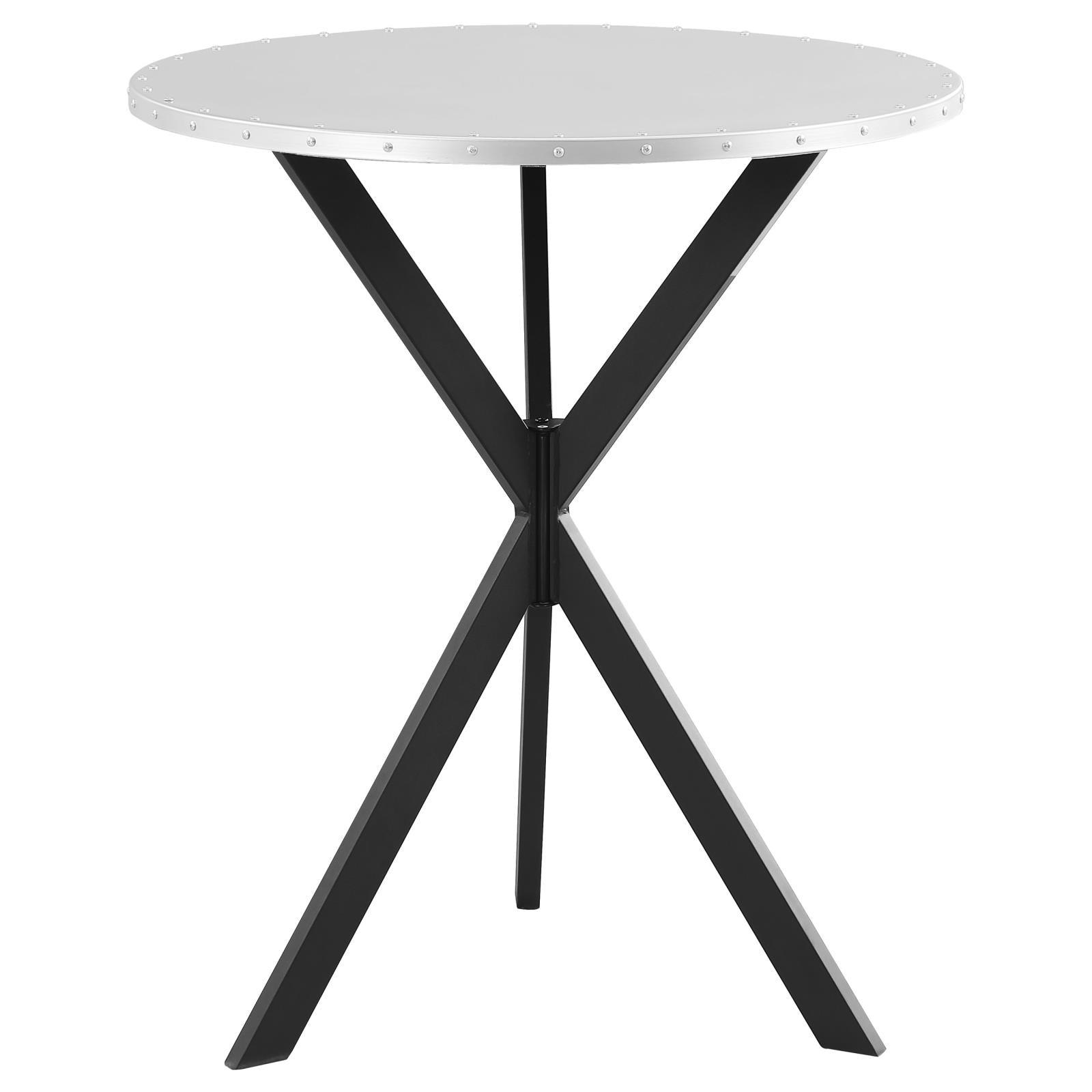 Close-up of Kenzo bar table hammered screw detail on metal top