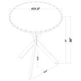 Top view of Kenzo round metal bar table showing texture and finish