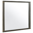 Kieran grey dresser mirror with square frame and brass accents