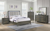 Brass-toned accents on the corners of Kieran dresser mirror