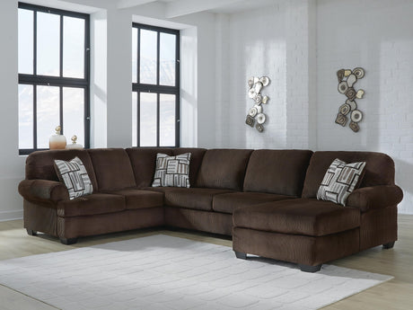 Kimlee Chocolate Velvet 3-Piece Sectional with Chaise - image 1