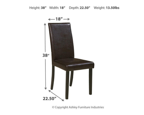 Close-up of cushioned seat and back on Kimonte dining chair