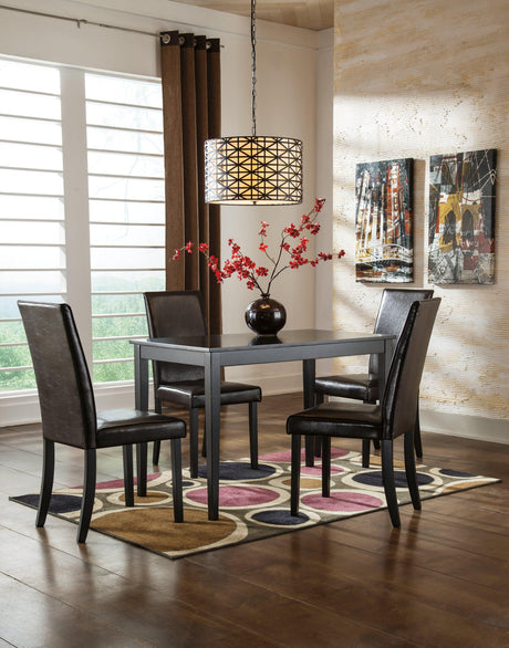 Kimonte dining set side angle showing table and chairs