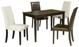 Room view of Kimonte Dark Brown Rectangular Dining Room Set in dining setting