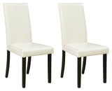 Set of two Kimonte Ivory dining chairs with high backs