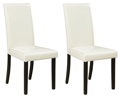 Set of two Kimonte Ivory dining chairs with high backs