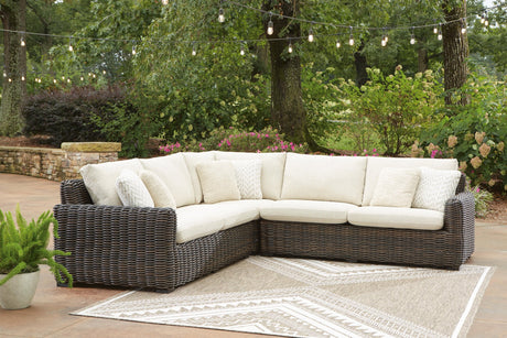 Kimora Beige/Dark Brown 3-Piece Outdoor Sectional - image 1