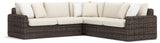 Kimora Beige/Dark Brown 3-Piece Outdoor Sectional - image 2
